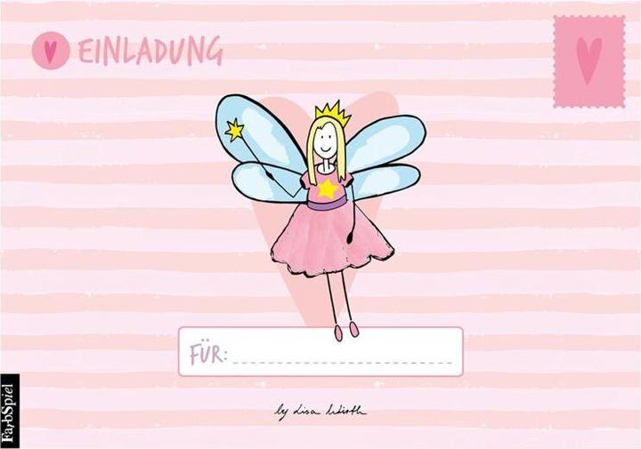 Immagine prodotto 12 biglietti d'invito per compleanno bambina (fate). Biglietti d'invito fatti a mano per feste di (A6, Quadretti, Copertina rigida)