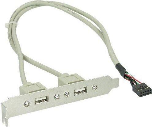 Aquatuning InLine bracket USB 2.0, 2x USB socket to 1x 10pin