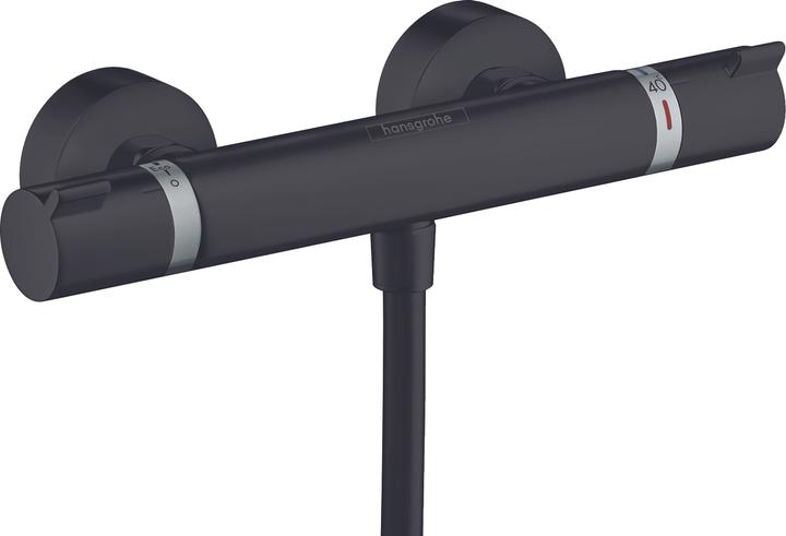 Actual product image hansgrohe Ecostat Comfort exposed shower thermostat (matt black)