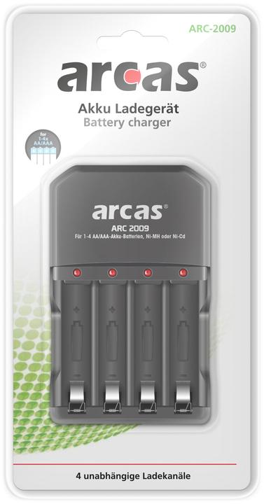 Immagine prodotto Arcas Caricabatterie ARC-2009 (1 pz., AAA, AA, Caricabatterie senza batteria)