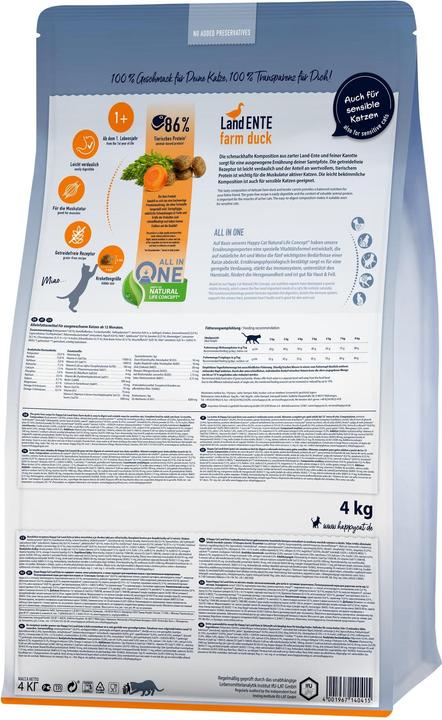Image du produit Happy Cat Croquettes Supreme Culinary Land Canard, 4 kg (Adulte, 1 pcs, 4000 g)