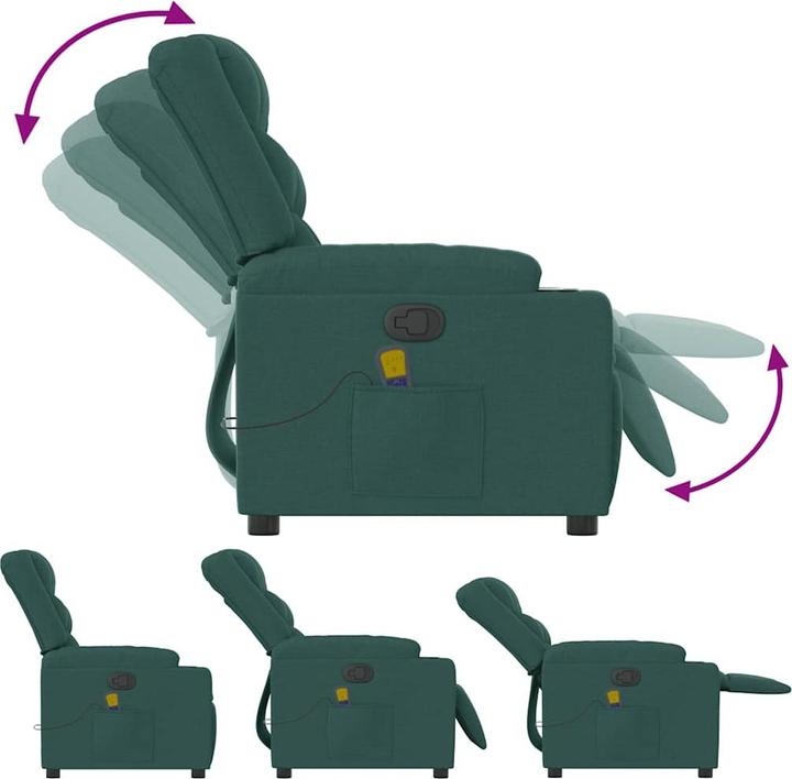 Immagine prodotto VidaXL Sedia da massaggio in tessuto verde scuro