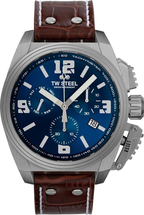 Image du produit TW-Steel TW1113 Canteen Chronographe Montre Homme 46mm 10ATM (Chronographe, 46 mm)