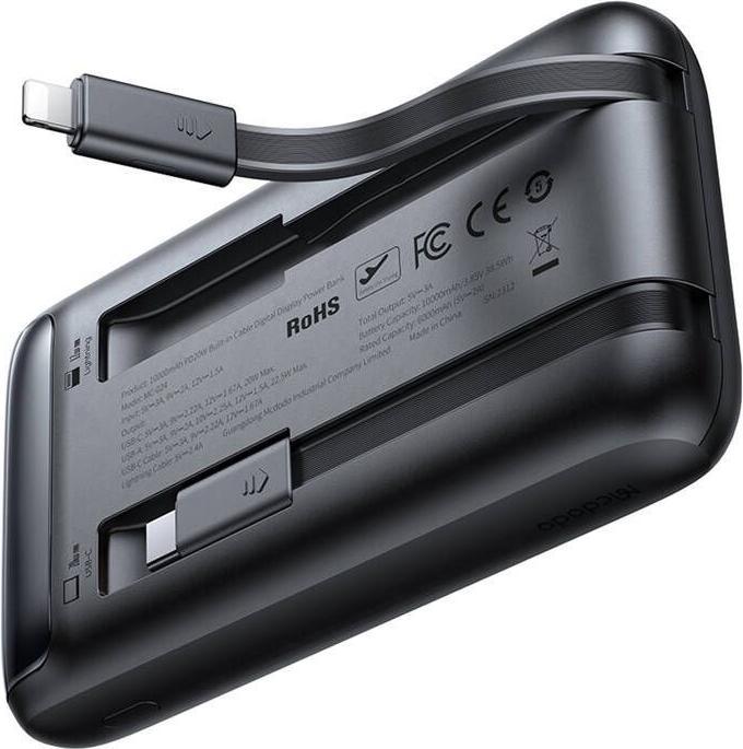 Actual product image Mcdodo Power Bank MC-0241 Digital Dis 10000mAh, 22,5W (czarny) (10000 mAh)