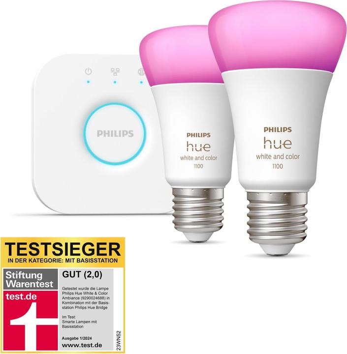Image du produit Philips Hue Kit de démarrage (E27, 11 W, 1100 lm, 1 x, F)