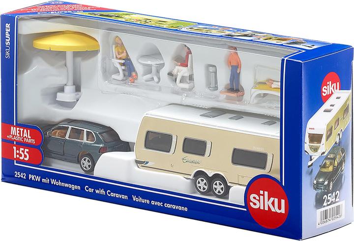Produktbild Siku PKW mit Wohnwagen