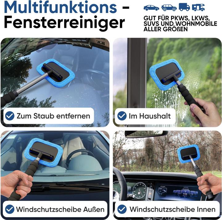 Produktbild Walser Scheibenreiniger teleskopierbar 26-42 cm inkl. 2 Mikrofaserpads