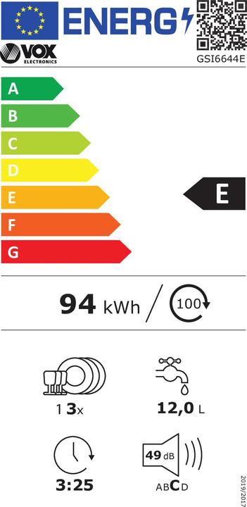 Label énergétique Vox GSI 6644 E