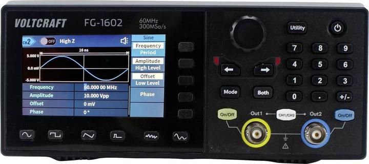 Productafbeelding Voltcraft FG-1602 Functiegenerator op netvoeding 1 µHz - 60MHz 2-kanaals arbitrair