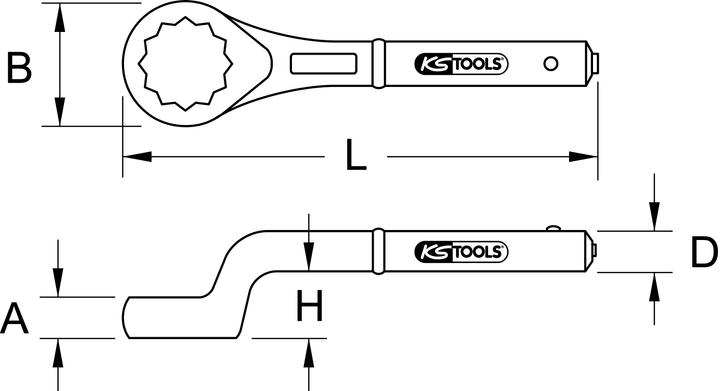 Immagine prodotto KS Tools Chiave combinata a gomito (80 mm)