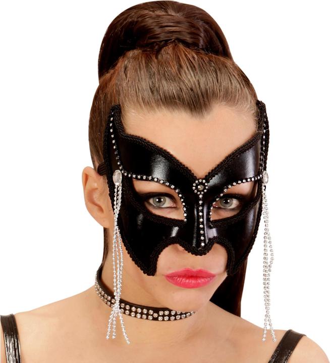 Produktbild Widmann Maske Domino glänzend mit Strass und Perlen