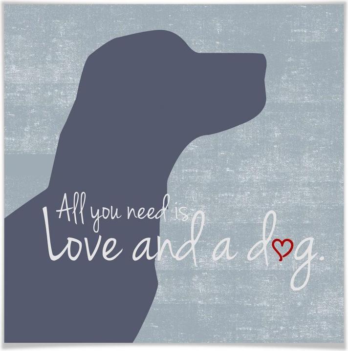 Image du produit Trenddeko All you need is love and a dog (30 x 30 cm)