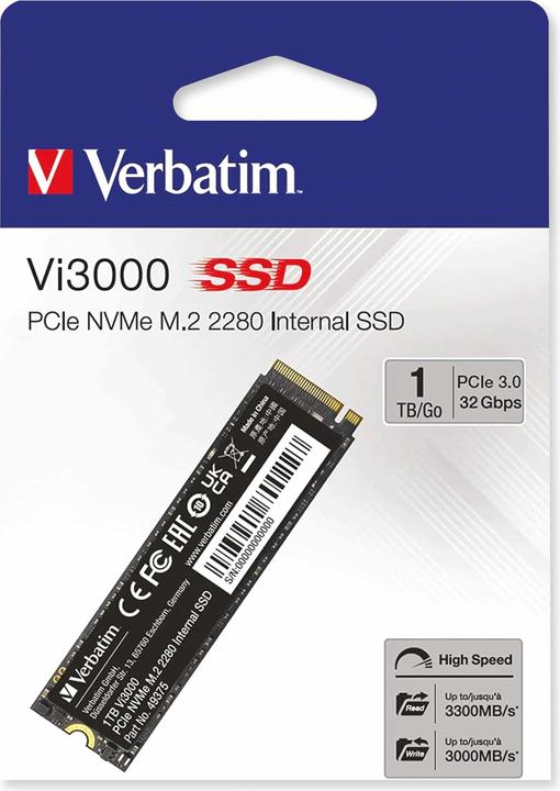 Verbatim SSD Vi3000 Internal PCIe NVMe M.2 (1000 GB, M.2 2280)