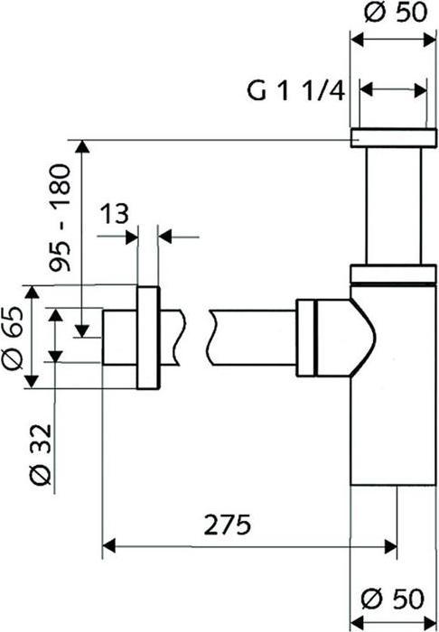 Produktbild Schell Design-Siphon EDITION chrom (Siphon-Montagematerial, 1 1/4")