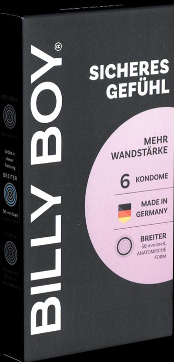 Produktbild Billyboy Billy Boy «Sicheres Gefühl» 6 grosse, anatomische Power-Kondome für starken Sex (6 Stk.)