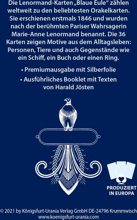 Image du produit Lenormand Blaue Eule (Allemand, Harald Jösten, 2021)