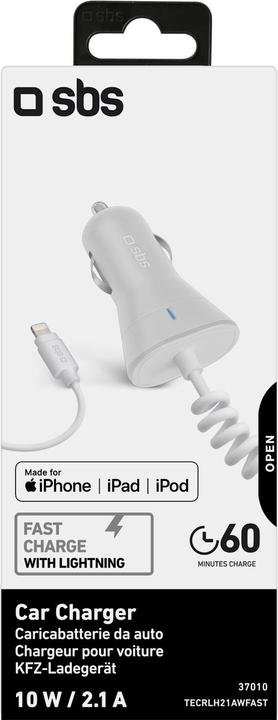 Actual product image SBS Lightning car charger for iPhone, iPad and iPod