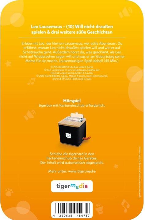 Produktbild Tigermedia Tigercard Leo Lausemaus Geht auf Schatzsuche und 3 weitere süße Geschichten (Deutsch)