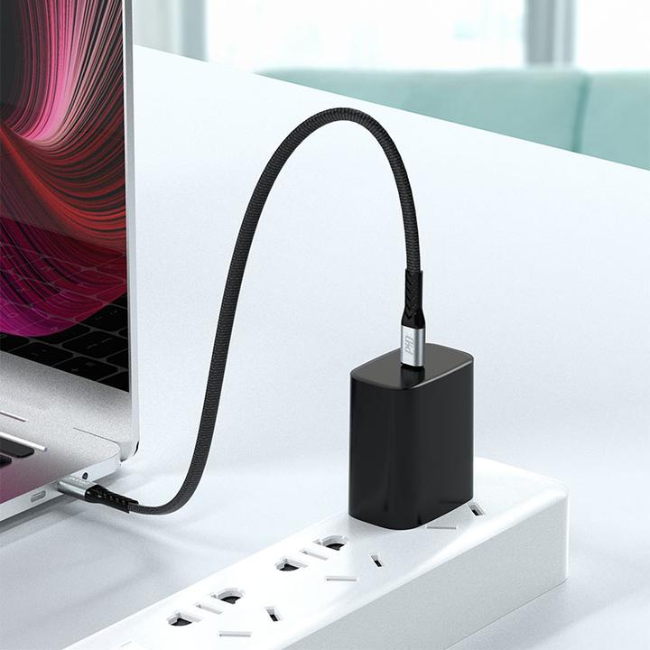 Actual product image Dudao USB-C to USB-C 100W PD 0.23m cable (black) (0.23 m)