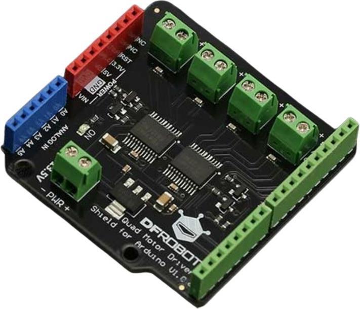 Image du produit DFRobot Bouclier de pilote de moteur DC Quad pour Arduino