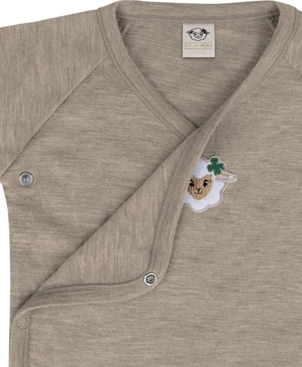 Actual product image Normani Set of 3 baby body wrap long sleeve toddler bodysuit made from merino wool - 9357 (86)
