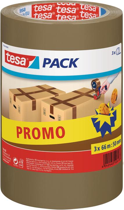 Actual product image tesa tesapack Packband braun 3 x 66m x 50mm, Promo (50 mm)