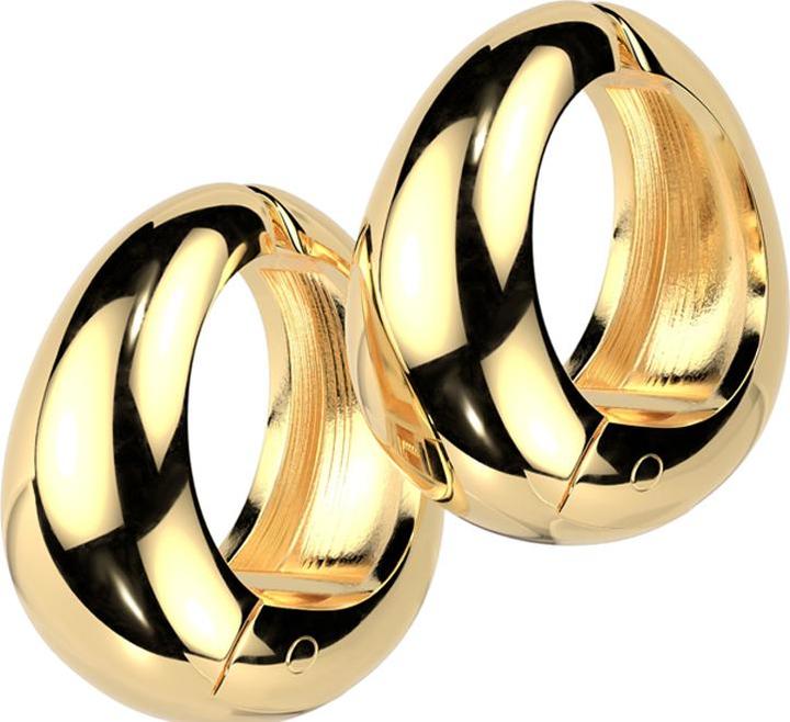 Produktbild Star Piercing Ohrring zum Klappen vergoldet Oval breit klein (ohne Messing, Chirurgenstahl 316L)