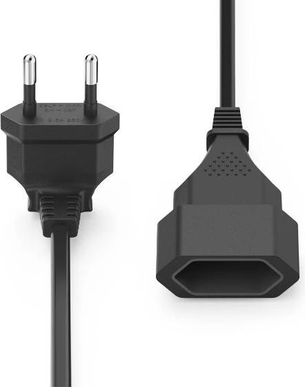 Image du produit Hama Câble d'extension avec fiche européenne coudée, pour l'intérieur, 3 m, noir (3 m)