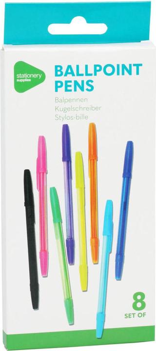 Productafbeelding Balpennen in 8 kleuren, 8 stuks. (Veelkleurig, 8 x)