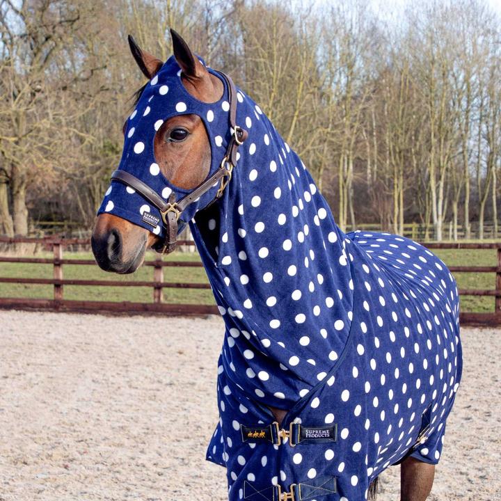 Actual product image Supreme Products Dot pattern fleece horse hood (165 cm)