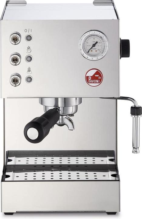 Productafbeelding La Mer Pavoni piston espressomachine Gran Caffe Steel LPMGCM01EU