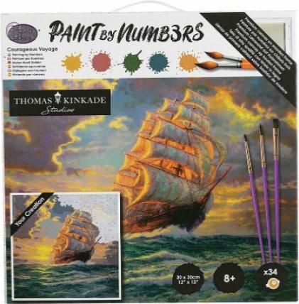 Produktbild Craft Buddy Courageous Voyage, 30x30cm Paint By Numbers Kit - Thomas Kinkade