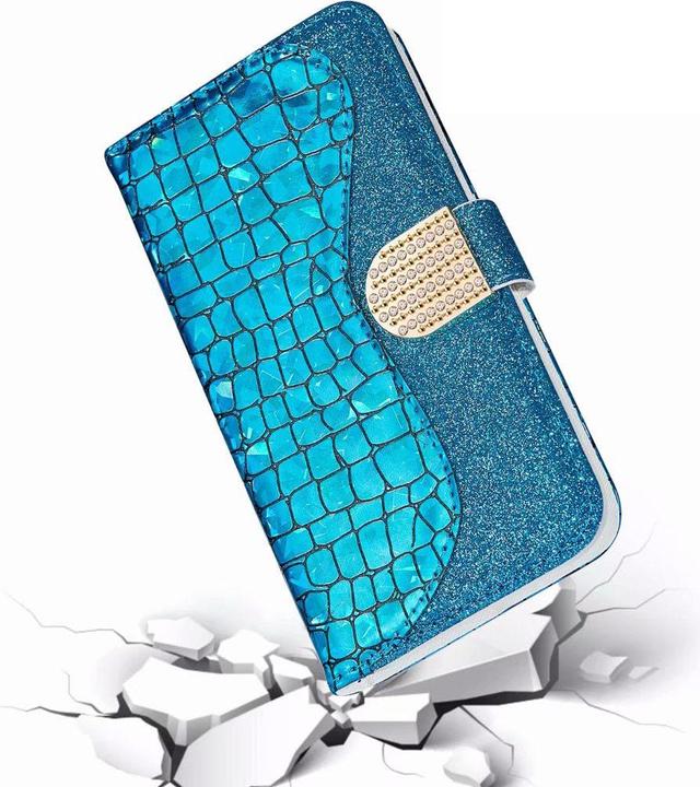 Immagine prodotto PhoneLook Cover Flip Croco Strass blu (Apple iPhone 7)