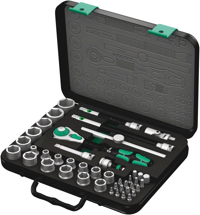 Actual product image Wera 8100 SB 2 Zyklop Speed Ratchet Set (24 mm, 18 mm, 11 mm, 12 mm, 20 mm, 19 mm, 15 mm, 13 mm, 21 mm, 14 mm, 23 mm, 22 mm, 17 mm, 16 mm, 6 mm, 9 mm, 10 mm, 8 mm, 7 mm)