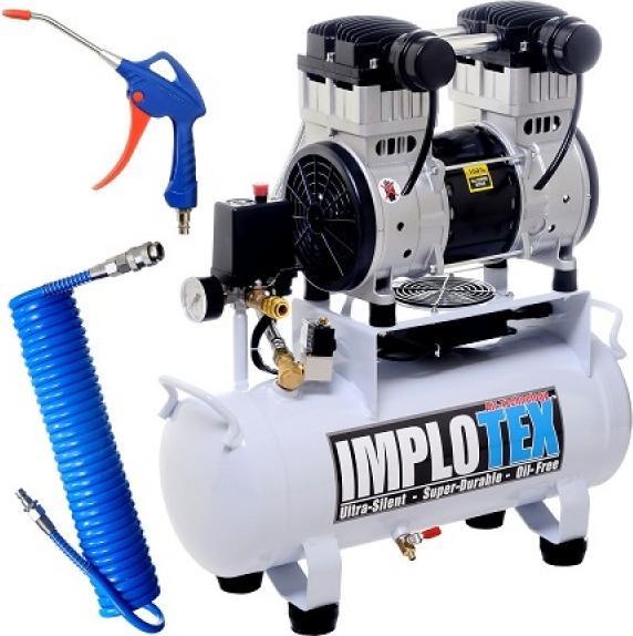 Immagine prodotto Implotex - Flüsterkompressor 1500W, 2PS, 18L - Silent Druckluftkompressor, 60dB leise, ölfrei inkl. (8 bar, 18 l)