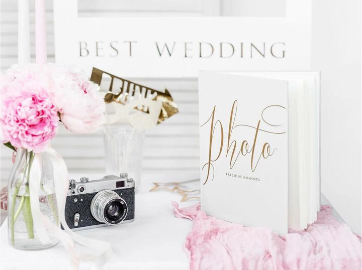 Produktbild Partydeco Fotoalbum Precious moments 20 x 24.5 cm, Weiss/Gold (20 x 24.5 cm)