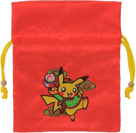 Actual product image Pokémon Satin Purse Pikachu Hotel Raikou - Red