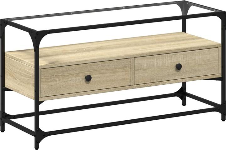 Actual product image VidaXL TV cabinet with glass top 98 x 35 x 51cm