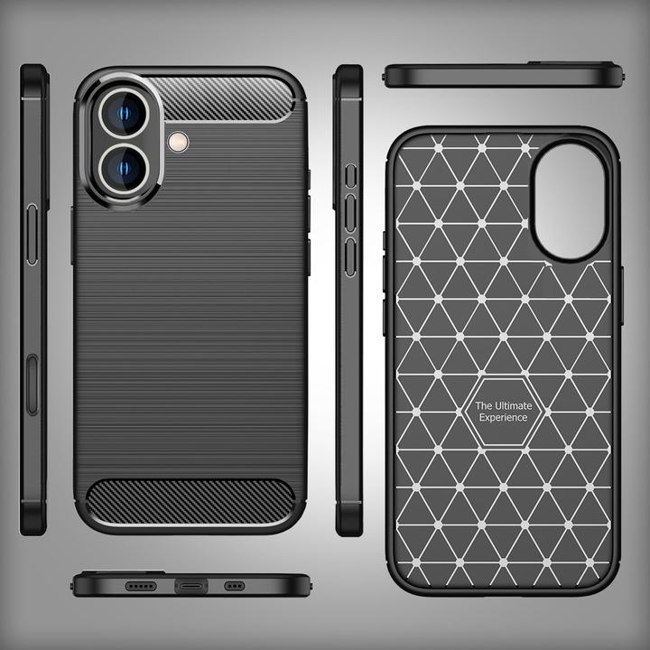 Actual product image Nalia Carbon look silicone cover (Apple iPhone 16)