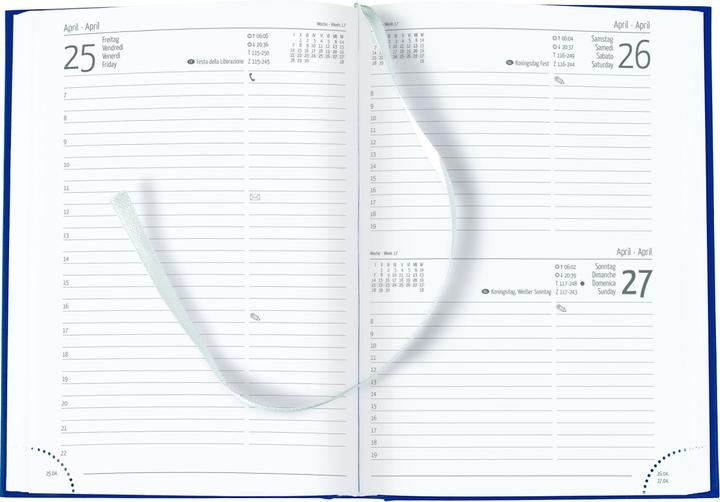 Nährwerte und Zutaten Buchkalender 875 15x21cm 1 Tag/1 Seite Tucson blau 2025 (A5, Deutsch, Französisch, Italienisch, Englisch)