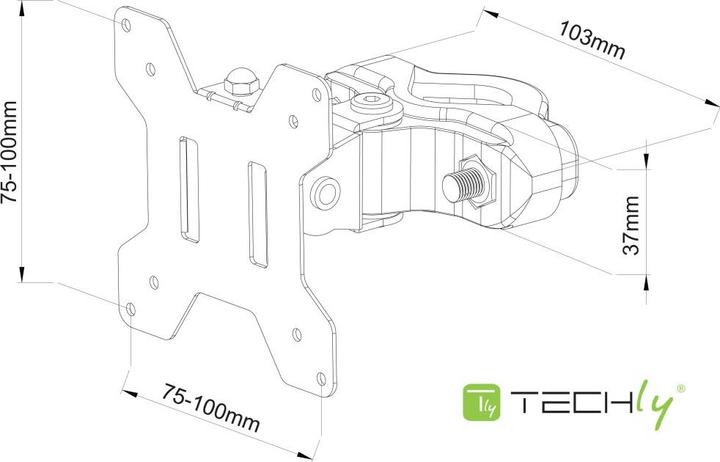Actual product image Techly ICA-LCD-100BK (Rod, 30")