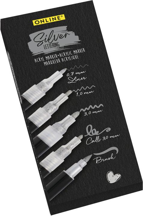 Immagine prodotto Online Set di scritte in argento (Argento, 5 x)