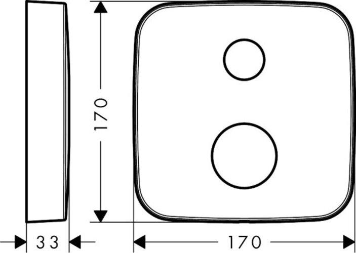 Immagine prodotto Axor rosace de rallonge, softsquare, 2 trous, marquage 0-1-2, 14973