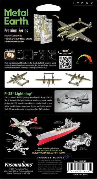 Produktbild Metal Earth ICONX - Lockheed P-38 Light