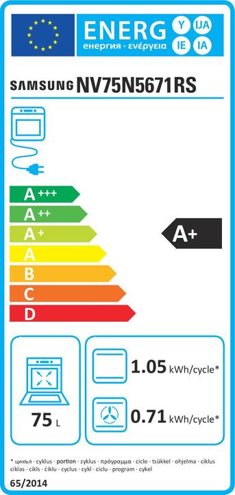 Etichetta energetica Samsung NV75N5671RS/EG