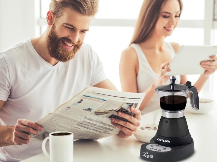 Immagine prodotto Beper BC.041N- macchina da caffè espresso elettrica- 3 bicchieri da caffè