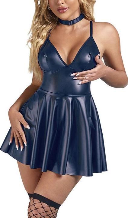 Productafbeelding Subblime - 955410 JURK MET BLAUWE LEREN BANDJES S/M