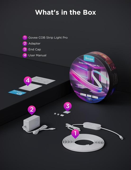 Produktbild Govee LED Strip (RGBIC, RGBW, 300 cm, Indoor)