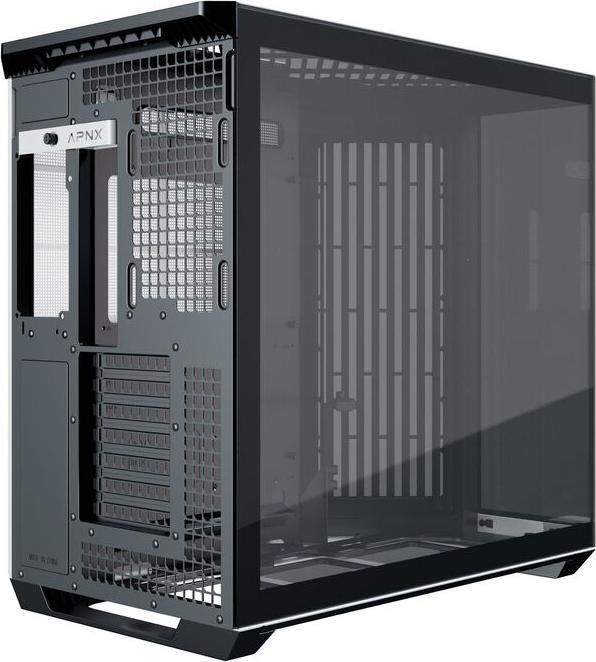 Produktbild APNX V1 PC-Gehäuse, Midi-Tower, ATX, Tempered Glass - Holz, schwarz / weiss (ATX)