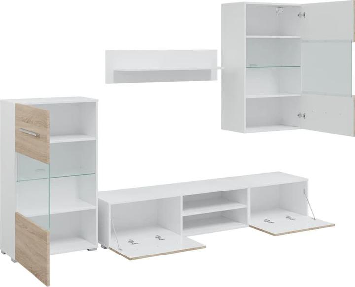 Produktbild VidaXL 5-tlg. Wohnwand mit LED-Beleuchtung Sonoma-Eiche Holzwerkstoff TV-Möbel